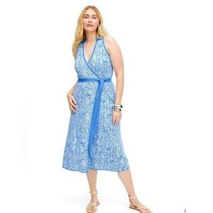 NWT Diane Von frustenburg Sweaterknit Midi Wrap Dress Size Large